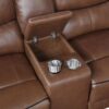 Greenfield Upholstered Power Reclining Loveseat Saddle Brown