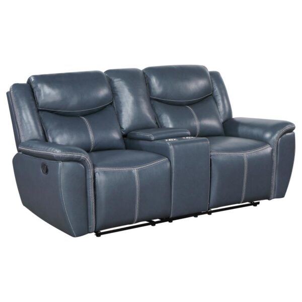 Sloane 3-piece Upholstered Reclining Sofa Set Blue
