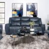 Sloane Upholstered Padded Arm Reclining Sofa Blue