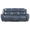Sloane Upholstered Padded Arm Reclining Sofa Blue