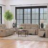 Brentwood 3-piece Upholstered Reclining Sofa Set Taupe
