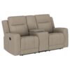 Brentwood Upholstered Motion Reclining Loveseat Taupe