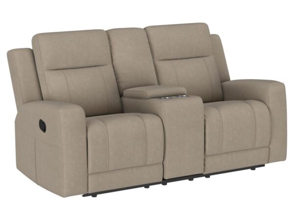 Brentwood Upholstered Motion Reclining Loveseat Taupe