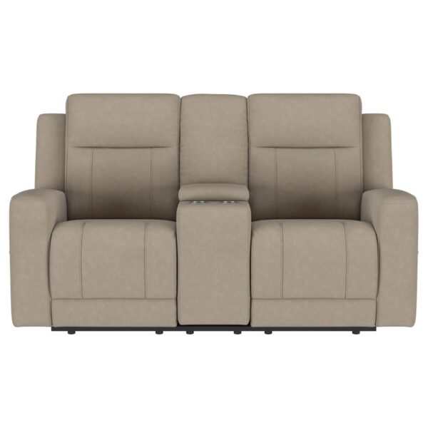 Brentwood Upholstered Motion Reclining Loveseat Taupe