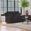 Brentwood Upholstered Reclining Loveseat Dark Charcoal