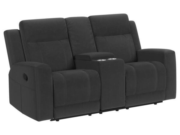 Brentwood Upholstered Reclining Loveseat Dark Charcoal