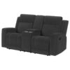 Brentwood Upholstered Reclining Loveseat Dark Charcoal