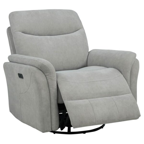 Adler Upholstered Power Swivel Glider Recliner Ivory