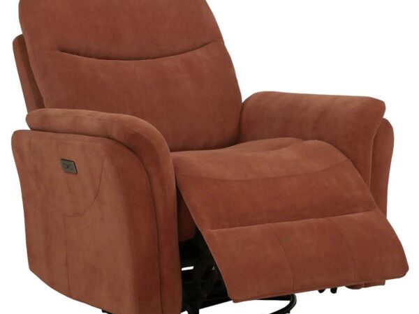 Adler Upholstered Power Swivel Glider Recliner Rust
