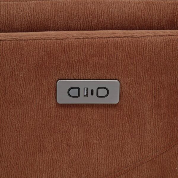 Adler Upholstered Power Swivel Glider Recliner Rust