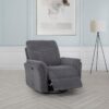 Adler Upholstered Power Swivel Glider Recliner Charcoal Grey