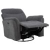 Adler Upholstered Power Swivel Glider Recliner Charcoal Grey