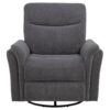 Adler Upholstered Power Swivel Glider Recliner Charcoal Grey
