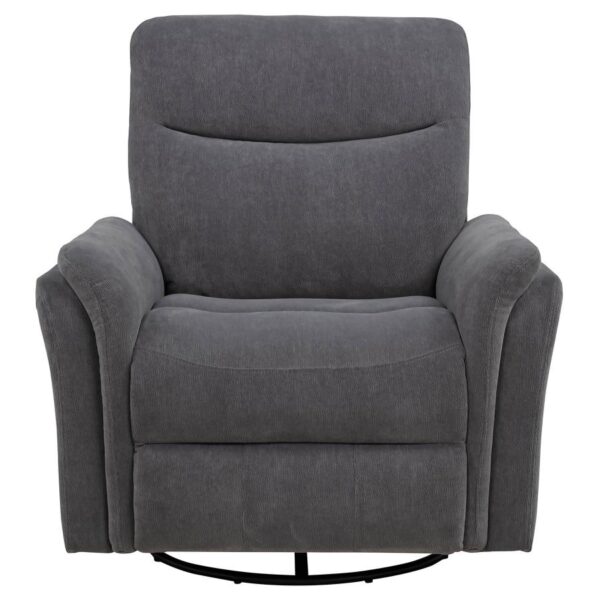 Adler Upholstered Power Swivel Glider Recliner Charcoal Grey