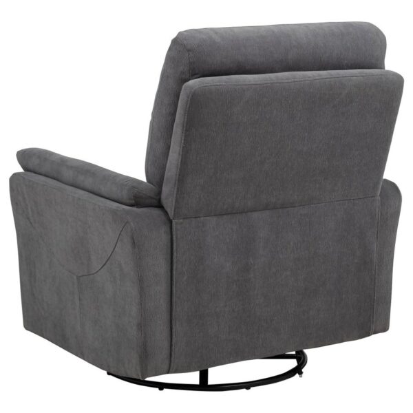 Adler Upholstered Power Swivel Glider Recliner Charcoal Grey