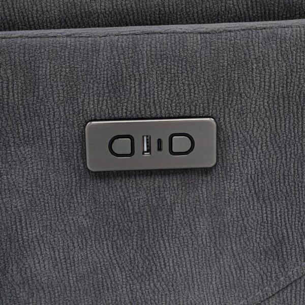 Adler Upholstered Power Swivel Glider Recliner Charcoal Grey