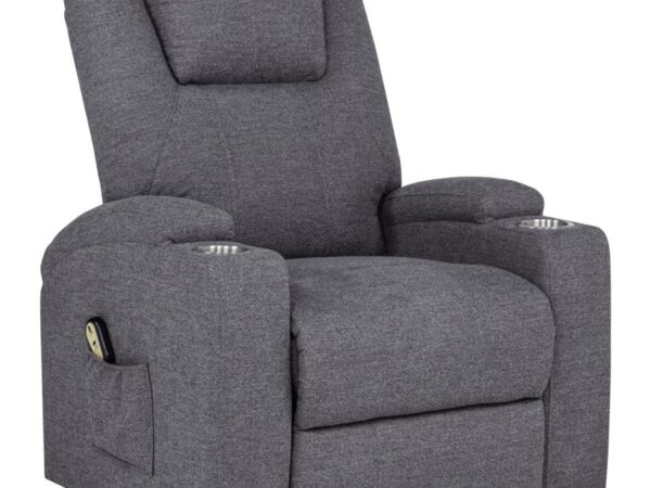 Louie Chenille Upholstered Power Lift Massage Chair Grey