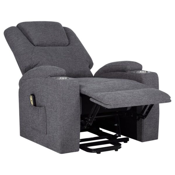 Louie Chenille Upholstered Power Lift Massage Chair Grey