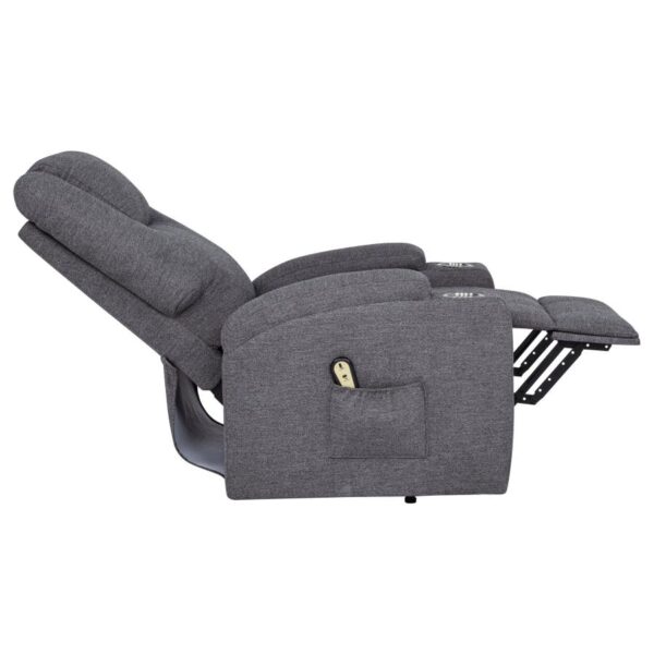 Louie Chenille Upholstered Power Lift Massage Chair Grey