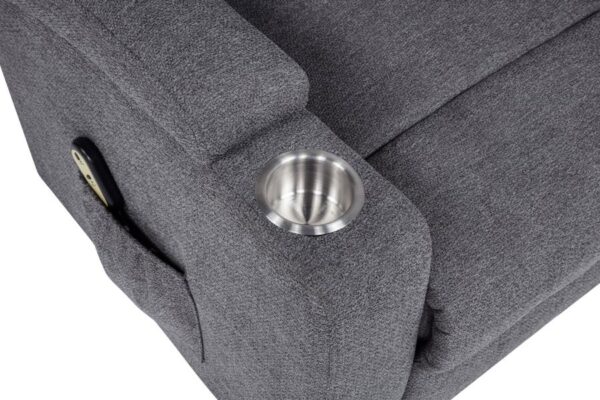 Louie Chenille Upholstered Power Lift Massage Chair Grey