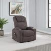 Louie Chenille Upholstered Power Lift Massage Chair Brown