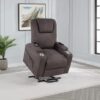 Louie Chenille Upholstered Power Lift Massage Chair Brown