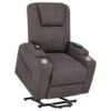 Louie Chenille Upholstered Power Lift Massage Chair Brown