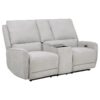 Sylmar Chenille Upholstered Power Reclining Loveseat Dove Grey