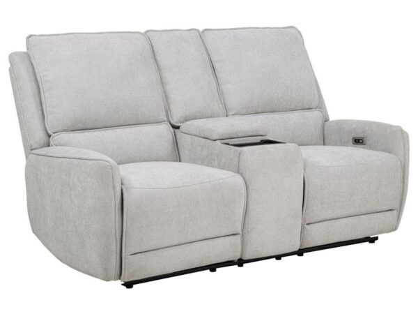 Sylmar Chenille Upholstered Power Reclining Loveseat Dove Grey
