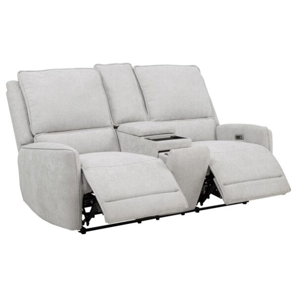 Sylmar Chenille Upholstered Power Reclining Loveseat Dove Grey