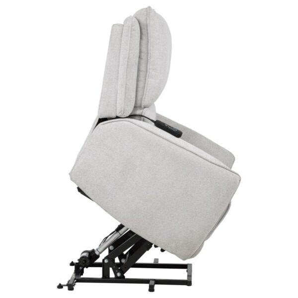 Sylmar Chenille Upholstered Dual Power Lift Recliner Dove Grey