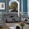 Conrad Upholstered Padded Arm Motion Sofa Grey