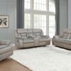 Greer Upholstered Motion Reclining Loveseat Taupe