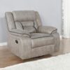 Greer Upholstered Swivel Glider Recliner Chair Taupe
