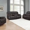 Greer 3-piece Upholstered Reclining Sofa Set Brown
