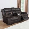 Greer Upholstered Motion Reclining Loveseat Brown