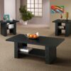 Rodez 3-piece Engineered Wood Coffee Table Set Black Oak