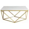 Meryl Square Faux Marble Top Coffee Table White and Gold