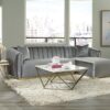 Meryl Square Faux Marble Top Coffee Table White and Gold