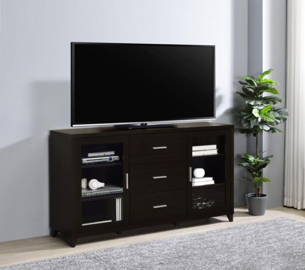 Lewes 2-door Engineered Wood 60-inch TV Stand Cappuccino