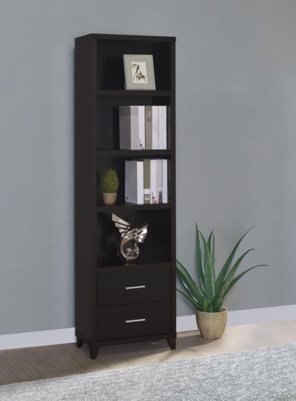 Lewes 4-shelf Engineered Wood Media Tower Cappuccino