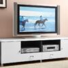 Burkett 2-door Engineered Wood 71-inch TV Stand White High Gloss