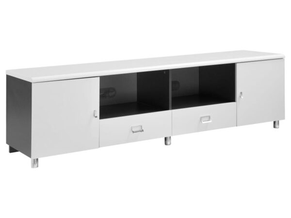 Burkett 2-door Engineered Wood 71-inch TV Stand White High Gloss