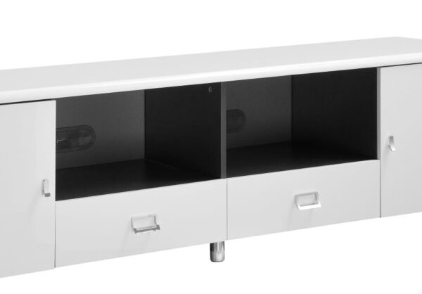 Burkett 2-door Engineered Wood 71-inch TV Stand White High Gloss