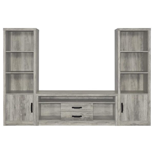 Burke 3-piece 59-inch TV Entertainment Center Grey Driftwood