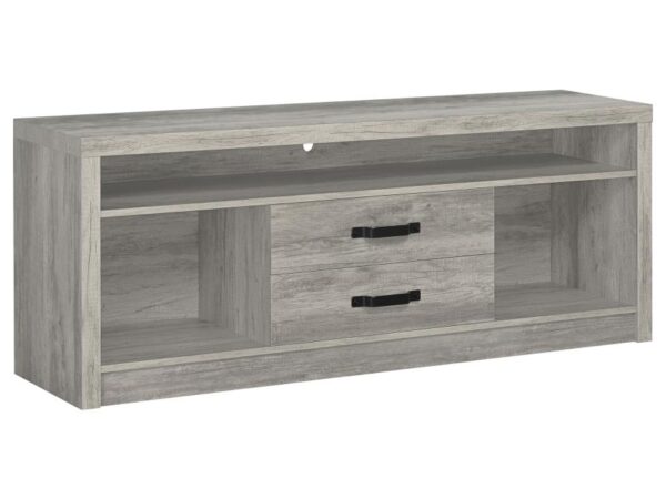 Burke 2-drawer Engineered Wood 59-inch TV Stand Grey Driftwood