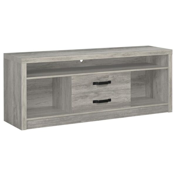 Burke 2-drawer Engineered Wood 59-inch TV Stand Grey Driftwood