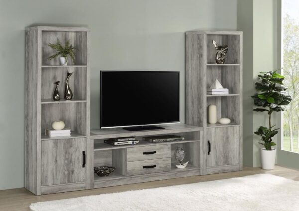 Burke 2-drawer Engineered Wood 59-inch TV Stand Grey Driftwood