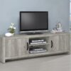 Burke 2-door Engineered Wood 71-inch TV Stand Grey Driftwood