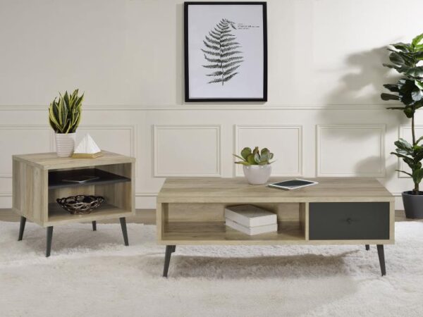 Welsh 2-piece Coffee and End Table Set Distressed Pine